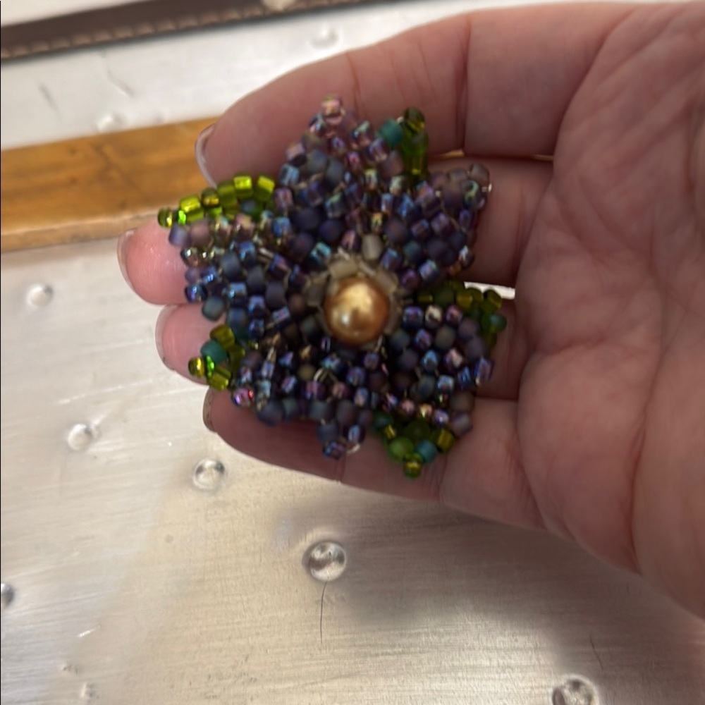 Multicolor Beaded Flower - Picture 4 of 4